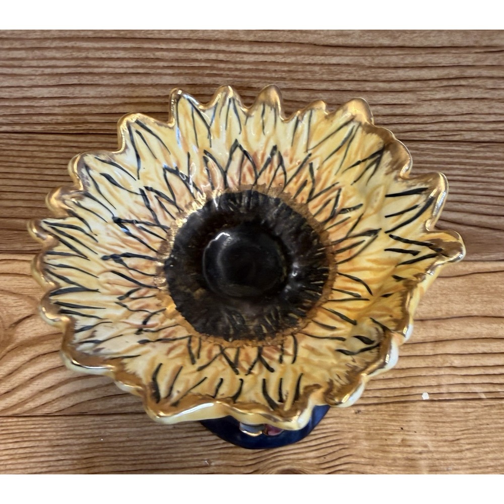 Blue Sky Clayworks Sunflower Ladybug Tart Tea Light Warmer Heather Goldminc - Picture 2 of 9
